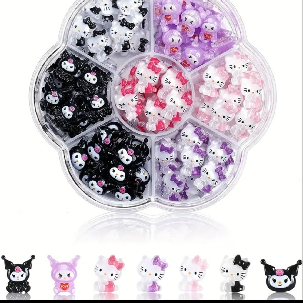 Hello Kitty Nail Charm Set Y2k-Inspired Kuromi Art Accessories  DIY Nail Decor